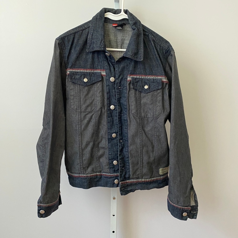 VTG Diesel Cotton Rugged Outdoors Two Tone  Denim Trucker Jacket S Blue